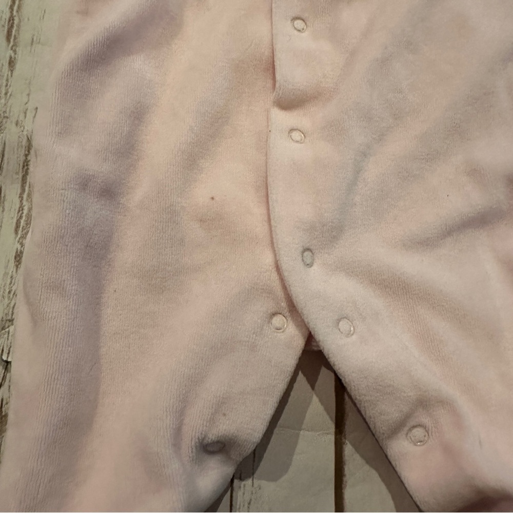 Kissy kissy pink velour sleeper guc spot nb - Picture 7 of 8